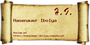 Hasenauer Ibolya névjegykártya